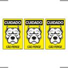 Combo 3 Placas De Sinalização Cuidado Cão Feroz 20x30 Ekomunike - P-6/3 F9e