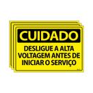 Combo 3 Placas De Sinalização Cuidado Desligue A Alta Voltagem Antes De Iniciar O Serviço 30x20 Ecom IA - SC48 F9e Combo 3 Placas De Sinalização Cuidado Desligue A Alta Voltagem Antes De Iniciar O Serviço 30x20 Ecom IA - SC48 F9e