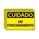 Combo 3 Placas De Sinalização Cuidado Em Funcionamento 30x20 Ecom IA - SC67 F9e