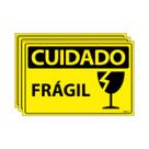 Combo 3 Placas De Sinalização Cuidado Frágil 30x20 Ecom IA - SC121 F9e