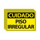 Combo 3 Placas De Sinalização Cuidado Piso Irregular 30x20 Ecom IA - SC18 F9e