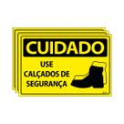 Combo 3 Placas De Sinalização Cuidado Use Calçados De Segurança 30x20 Ecom IA - SC35 F9e