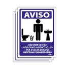 Combo 3 Placas De Sinalização Mantenha O Banheiro Limpo Masculino 15X20 Ecom IA - S-232 F9e