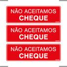Combo 3 Placas De Sinalização Não Aceitamos Cheque 30x10 Ekomunike - P-32/1 F9e