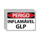 Combo 3 Placas De Sinalização Perigo Inflamável GLP 30x20 Ecom IA - SP75 F9e