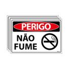 Combo 3 Placas De Sinalização Perigo Não Fume 30x20 Ecom IA - SP16 F9e