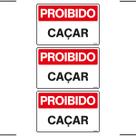 Combo 3 Placas De Sinalização Proibido Caçar 30x20 Ekomunike - P-16 F9e