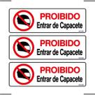 Combo 3 Placas De Sinalização Proibido Entrar De Capacete 30x10 Ekomunike - P-26/2 F9e