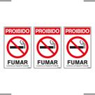 Combo 3 Placas De Sinalização Proibido Fumar 20x30 Ekomunike - P-5 F9e