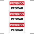 Combo 3 Placas De Sinalização Proibido Pescar 30x20 Ekomunike - P-15 F9e