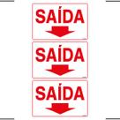 Combo 3 Placas De Sinalização Saída Com Seta Para Baixo 30x20 Ekomunike - S-213/1 F9e
