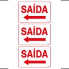 Combo 3 Placas De Sinalização Saída Com Seta Para Esquerda 30x20 Ekomunike - S-212 F9e