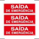 Combo 3 Placas De Sinalização Saída De Emergência 30x10 Ekomunike - S-225 F9e