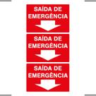 Combo 3 Placas De Sinalização Saída De Emergência 30x20 Ekomunike - X-723 F9e