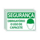 Combo 3 Placas De Sinalização Segurança Obrigatório O Uso De Capacete 30x20 Ecom IA - SS25 F9e