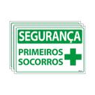 Combo 3 Placas De Sinalização Segurança Primeiros Socorros 30x20 Ecom IA - SS2 F9e