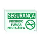 Combo 3 Placas De Sinalização Segurança Proibido Fumar Nesta Área 30x20 Ecom IA - SS9 F9e