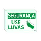 Combo 3 Placas De Sinalização Segurança Use Luvas 30x20 Ecom IA - SS14 F9e