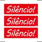 Combo 3 Placas De Sinalização Silêncio 30x10 Ekomunike - P-38 F9e