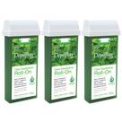 Combo 3 refil cera roll on hortelã 100g depilação depilflax