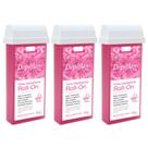 Combo 3 refil cera roll on rosa 100g depilação depilflax