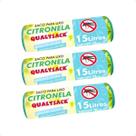 Combo 3 Saco De Lixo Pia e Banheiro com Aroma Citronela 60 Un - 15L