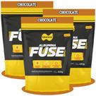 Combo 3x Albumina Fuse 420g Proteína Naturovos - Sabor Chocolate
