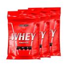 Combo 3x Nutri Whey Isolado Concentrado 900g Morango Refil Integralmedica