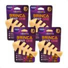 Combo 4 Brinquedo Osso Bamboo Brinca Dent One Sabor Bacon - Peixe - Único
