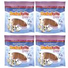 Combo 4 Pacotes Bifinho Ossinho Flexível Petisco para Cachorros filhotes Delicibife Baby com Leite 650g