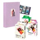 Combo 40 Fotos Filme Instax Mini Macaron Granulado + Album Lilás