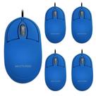 Combo 5x Mouse Multilaser Classic Box Óptico Azul Blue - MO305