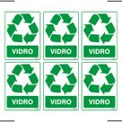 Combo 6 Adesivos De Sinalização Lixo Vidro 15x20 Ekomunike - S-242 F9e