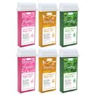 Combo 6 cera refil roll on hortelâ natural e rosa depilflax