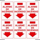 Combo 6 Placas De Sinalização Alarme De Incêndio 20x30 Ekomunike - X-722 F9e