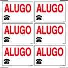 Combo 6 Placas De Sinalização Alugo 30x20 Ekomunike - P-14 F9e Combo 6 Placas De Sinalização Alugo 30x20 Ekomunike - P-14 F9e