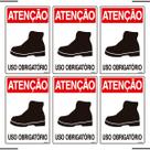 Combo 6 Placas De Sinalização Atenção Bota Uso Obrigatório 20x30 Ekomunike - S-204 F9e