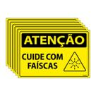 Combo 6 Placas De Sinalização Atenção Cuide Com Faíscas 30x20 Ecom IA - SA84 F9e