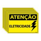 Combo 6 Placas De Sinalização Atenção Eletricidade 30x20 Ecom IA - SA65 F9e