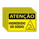 Combo 6 Placas De Sinalização Atenção Hidróxido De Sódio 30x20 Ecom IA - SA119 F9e