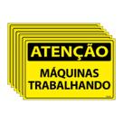 Combo 6 Placas De Sinalização Atenção Máquinas Trabalhando 30x20 Ecom IA - SA121 F9e