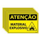 Combo 6 Placas De Sinalização Atenção Material Explosivo 30x20 Ecom IA - SA110 F9e