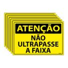 Combo 6 Placas De Sinalização Atenção Não Ultrapasse A Faixa 30x20 Ecom IA - SA62 F9e