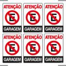 Combo 6 Placas De Sinalização Atenção Proibido Estacionar Garagem 20x30 Ekomunike - P-4 F9e
