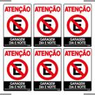 Combo 6 Placas De Sinalização Atenção Proibido Estacionar Garagem Dia E Noite 20x30 Ekomunike - P-4/1 F9e