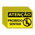 Combo 6 Placas De Sinalização Atenção Proibido Sentar 30x20 Ecom IA - SA96 F9e