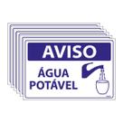 Combo 6 Placas De Sinalização Aviso Água Potável 30x20 Ecom IA - SV4 F9e