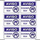 Combo 6 Placas De Sinalização Aviso Economize Água 20x15 Ekomunike - P-38/2 F9e