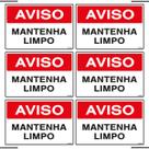 Combo 6 Placas De Sinalização Aviso Mantenha Limpo 30x20 Ekomunike - S-214 F9e