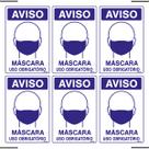 Combo 6 Placas De Sinalização Aviso Máscara Uso Obrigatório 20x30 Ekomunike - P-37/4 F9e